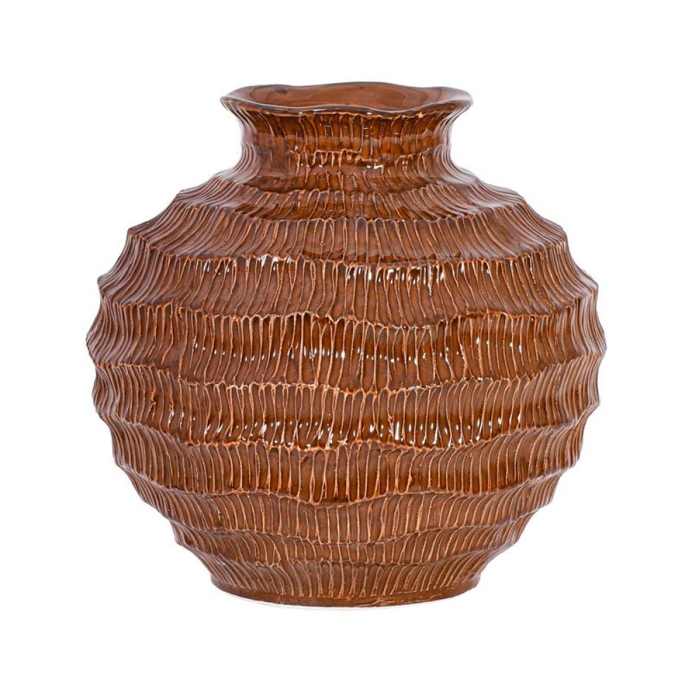 ΚΕΡΑΜΙΚΟ ΒΑΖΟ Fylliana FL30016 ΚΑΦΕ ΧΡΩΜΑ 25x24εκ