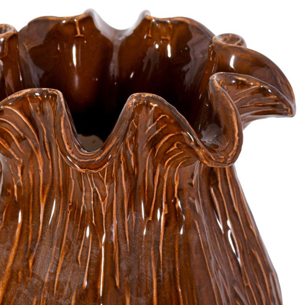 ΚΕΡΑΜΙΚΟ ΒΑΖΟ Fylliana FL30006 ΚΑΦΕ ΧΡΩΜΑ 18x28εκ