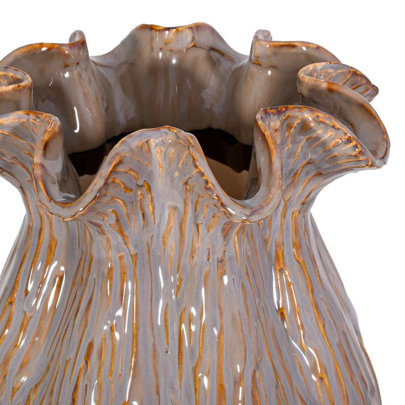 ΚΕΡΑΜΙΚΟ ΒΑΖΟ Fylliana FL30007 ΓΚΡΙ-ΚΑΦΕ ΧΡΩΜΑ 22x36εκ