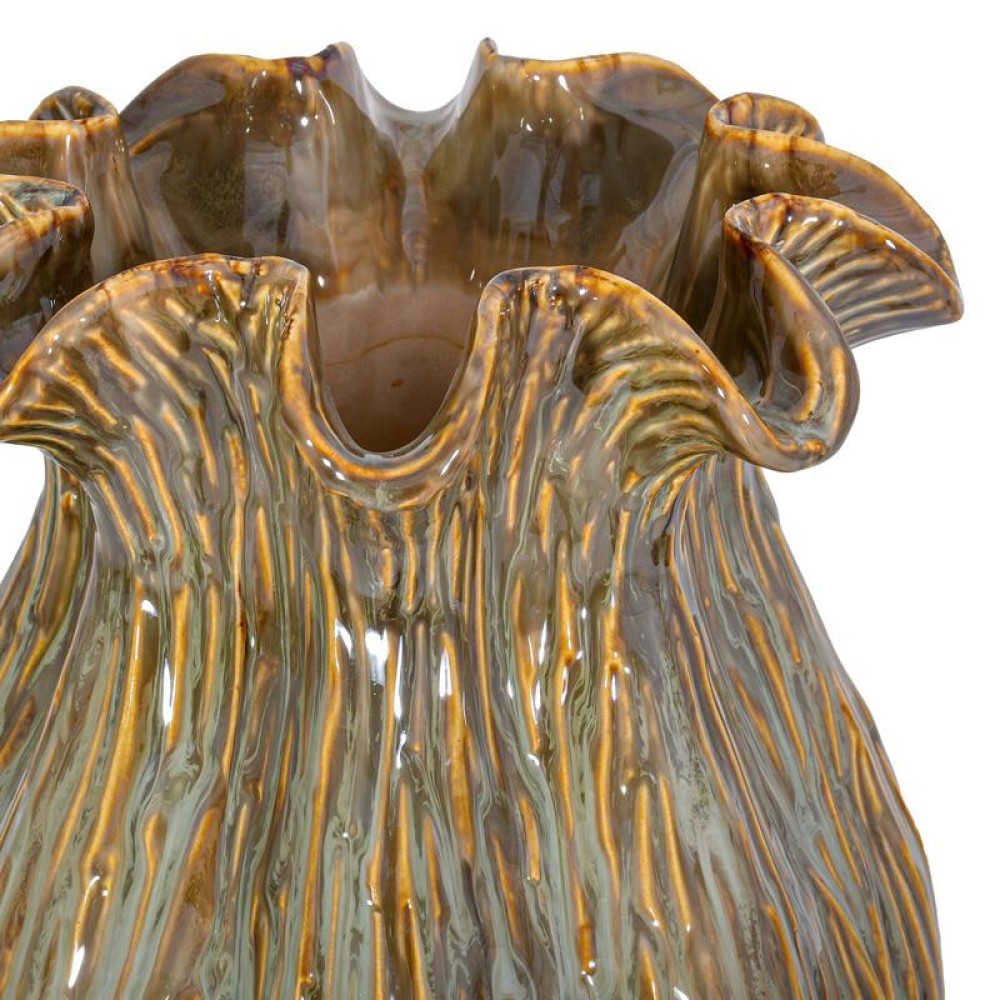 ΚΕΡΑΜΙΚΟ ΒΑΖΟ Fylliana FL30007 ΚΑΦΕ ΧΡΩΜΑ 22x36εκ