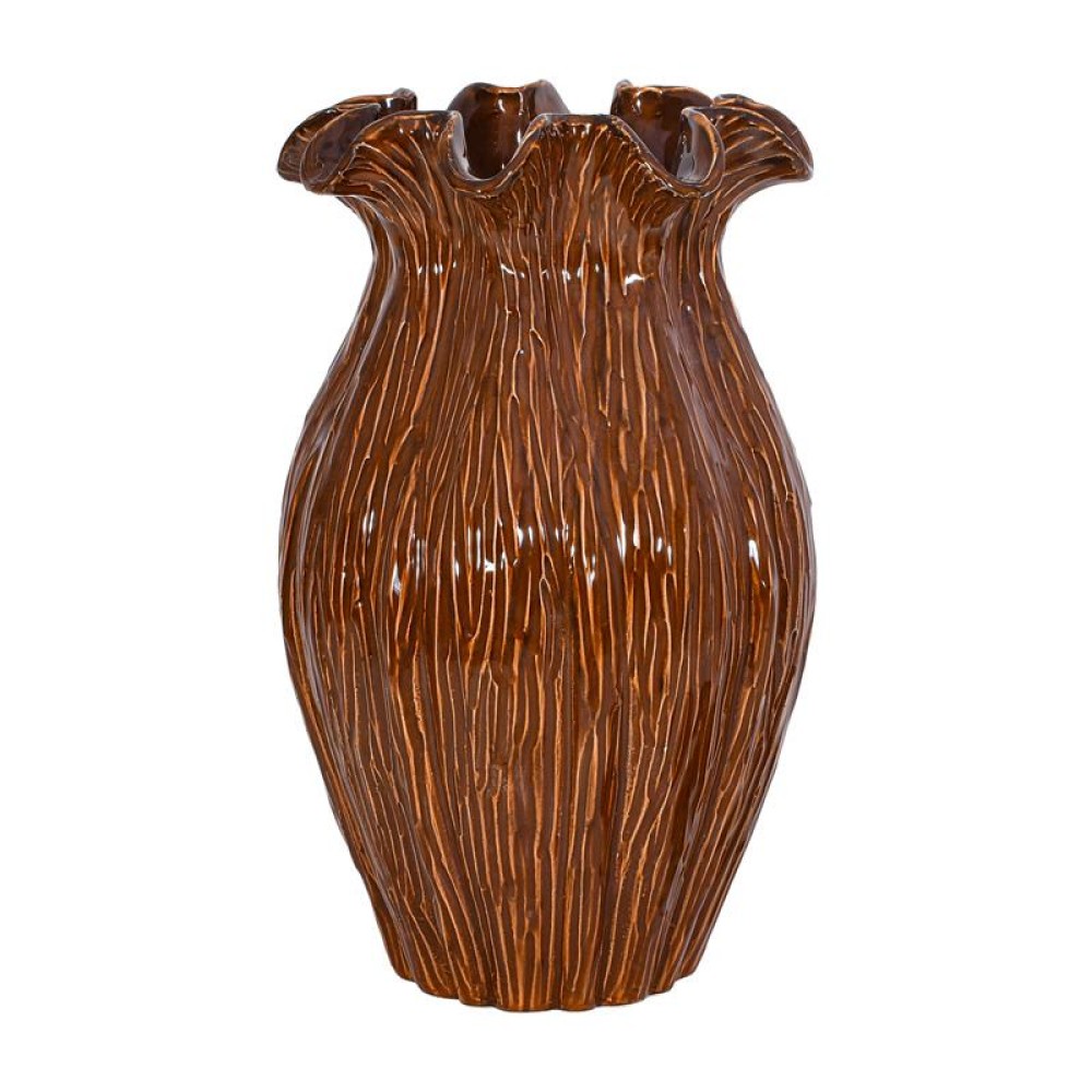 ΚΕΡΑΜΙΚΟ ΒΑΖΟ Fylliana FL30007 ΚΑΦΕ ΧΡΩΜΑ 22x36εκ