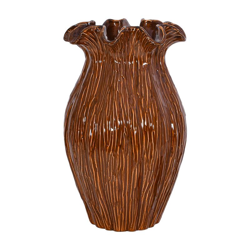 ΚΕΡΑΜΙΚΟ ΒΑΖΟ Fylliana FL30007 ΚΑΦΕ ΧΡΩΜΑ 22x36εκ