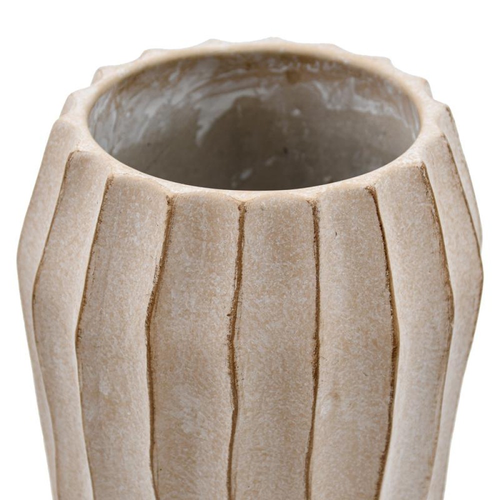 ΔΙΑΚΟΣΜΗΤΙΚΟ ΒΑΖΟ ΤΣΙΜΕΝΤΕΝΙΟ Fylliana FL22424 ΜΠΕΖ-ΓΚΡΙ ΜΕ TAUPE ΛΕΠΤΟΜΕΡΕΙΕΣ ΧΡΩΜΑ 18x31εκ