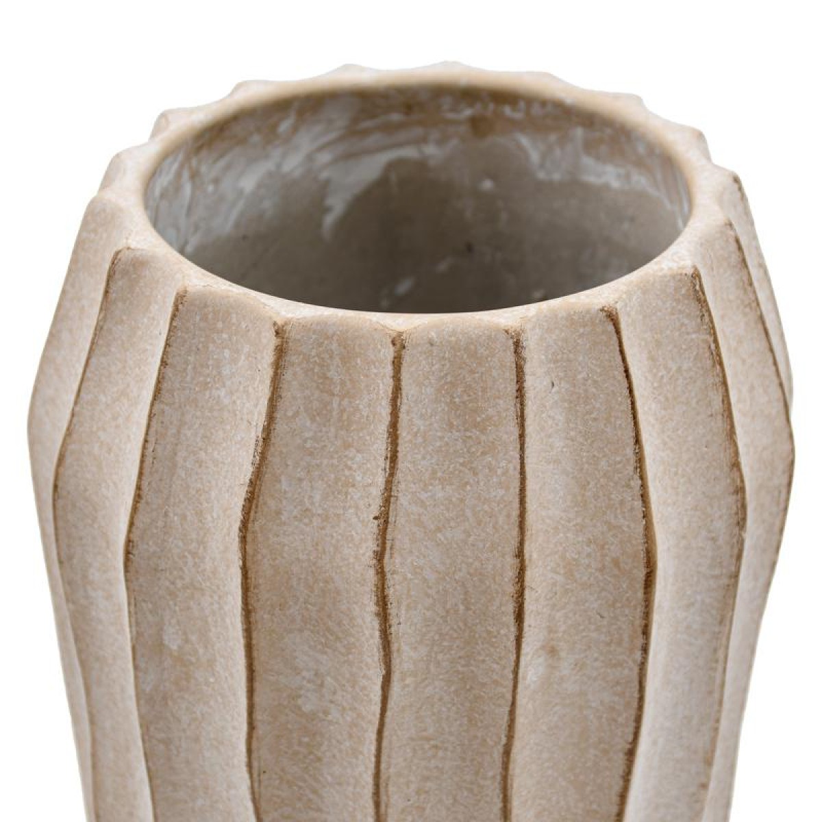 ΔΙΑΚΟΣΜΗΤΙΚΟ ΒΑΖΟ ΤΣΙΜΕΝΤΕΝΙΟ Fylliana FL22424 ΜΠΕΖ-ΓΚΡΙ ΜΕ TAUPE ΛΕΠΤΟΜΕΡΕΙΕΣ ΧΡΩΜΑ 18x31εκ