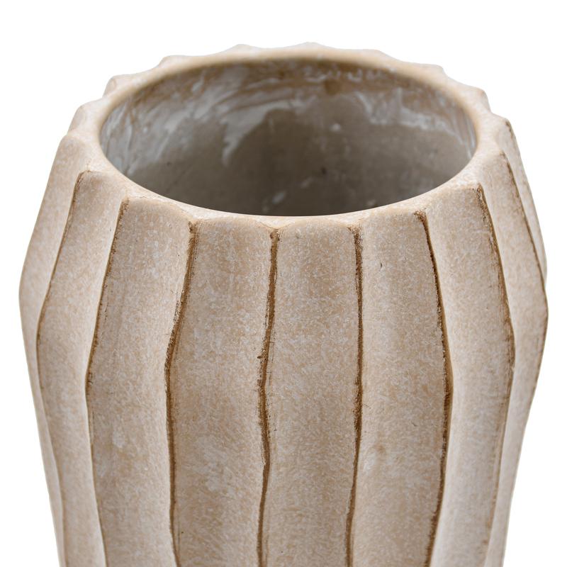 ΔΙΑΚΟΣΜΗΤΙΚΟ ΒΑΖΟ ΤΣΙΜΕΝΤΕΝΙΟ Fylliana FL22424 ΜΠΕΖ-ΓΚΡΙ ΜΕ TAUPE ΛΕΠΤΟΜΕΡΕΙΕΣ ΧΡΩΜΑ 18x31εκ