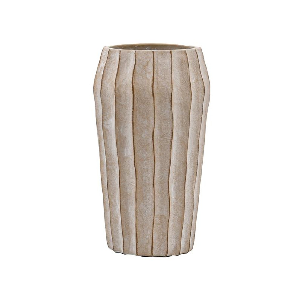 ΔΙΑΚΟΣΜΗΤΙΚΟ ΒΑΖΟ ΤΣΙΜΕΝΤΕΝΙΟ Fylliana FL22424 ΜΠΕΖ-ΓΚΡΙ ΜΕ TAUPE ΛΕΠΤΟΜΕΡΕΙΕΣ ΧΡΩΜΑ 18x31εκ