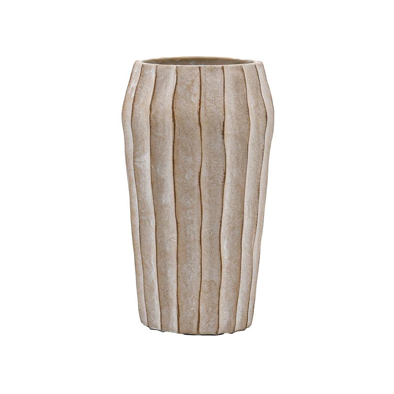 ΔΙΑΚΟΣΜΗΤΙΚΟ ΒΑΖΟ ΤΣΙΜΕΝΤΕΝΙΟ Fylliana FL22424 ΜΠΕΖ-ΓΚΡΙ ΜΕ TAUPE ΛΕΠΤΟΜΕΡΕΙΕΣ ΧΡΩΜΑ 18x31εκ