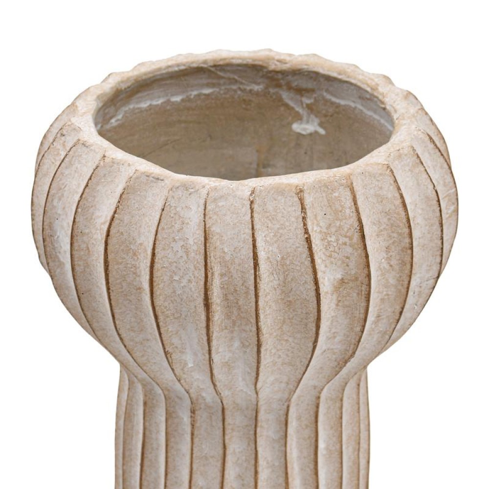 ΔΙΑΚΟΣΜΗΤΙΚΟ ΒΑΖΟ ΤΣΙΜΕΝΤΕΝΙΟ Fylliana FL15773 ΜΠΕΖ-ΓΚΡΙ ΜΕ TAUPE ΛΕΠΤΟΜΕΡΕΙΕΣ ΧΡΩΜΑ 17x28εκ