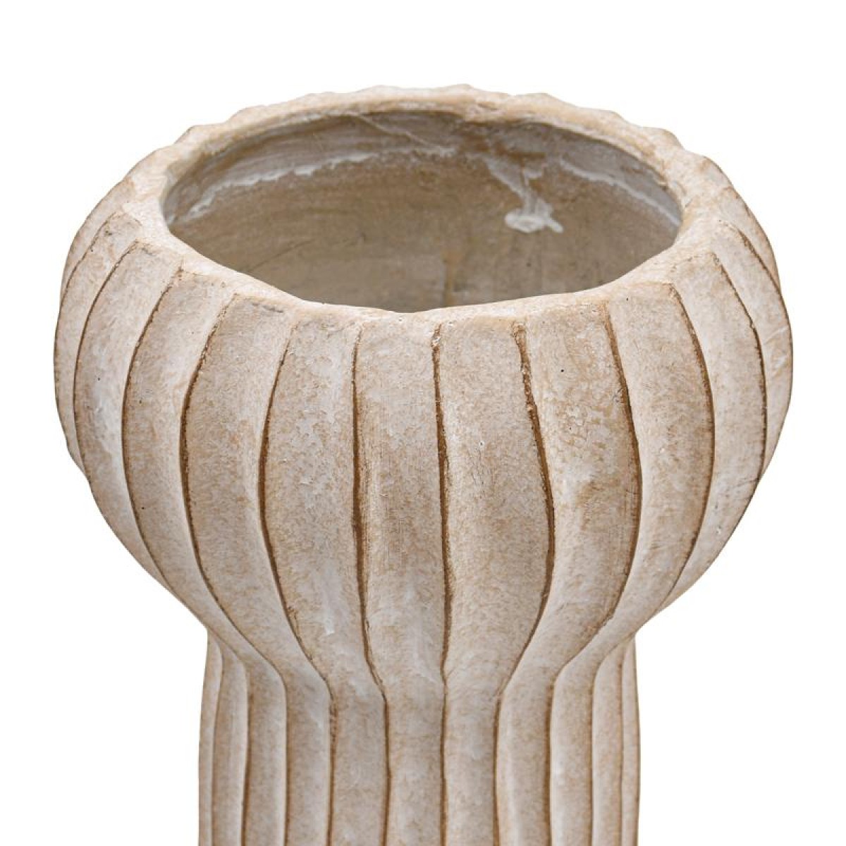 ΔΙΑΚΟΣΜΗΤΙΚΟ ΒΑΖΟ ΤΣΙΜΕΝΤΕΝΙΟ Fylliana FL15773 ΜΠΕΖ-ΓΚΡΙ ΜΕ TAUPE ΛΕΠΤΟΜΕΡΕΙΕΣ ΧΡΩΜΑ 17x28εκ