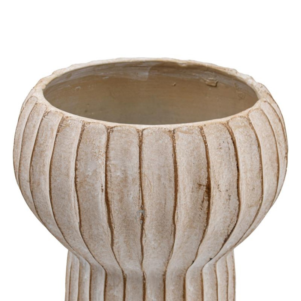 ΔΙΑΚΟΣΜΗΤΙΚΟ ΒΑΖΟ ΤΣΙΜΕΝΤΕΝΙΟ Fylliana FL15773 ΜΠΕΖ-ΓΚΡΙ ΜΕ TAUPE ΛΕΠΤΟΜΕΡΕΙΕΣ ΧΡΩΜΑ 23x38εκ