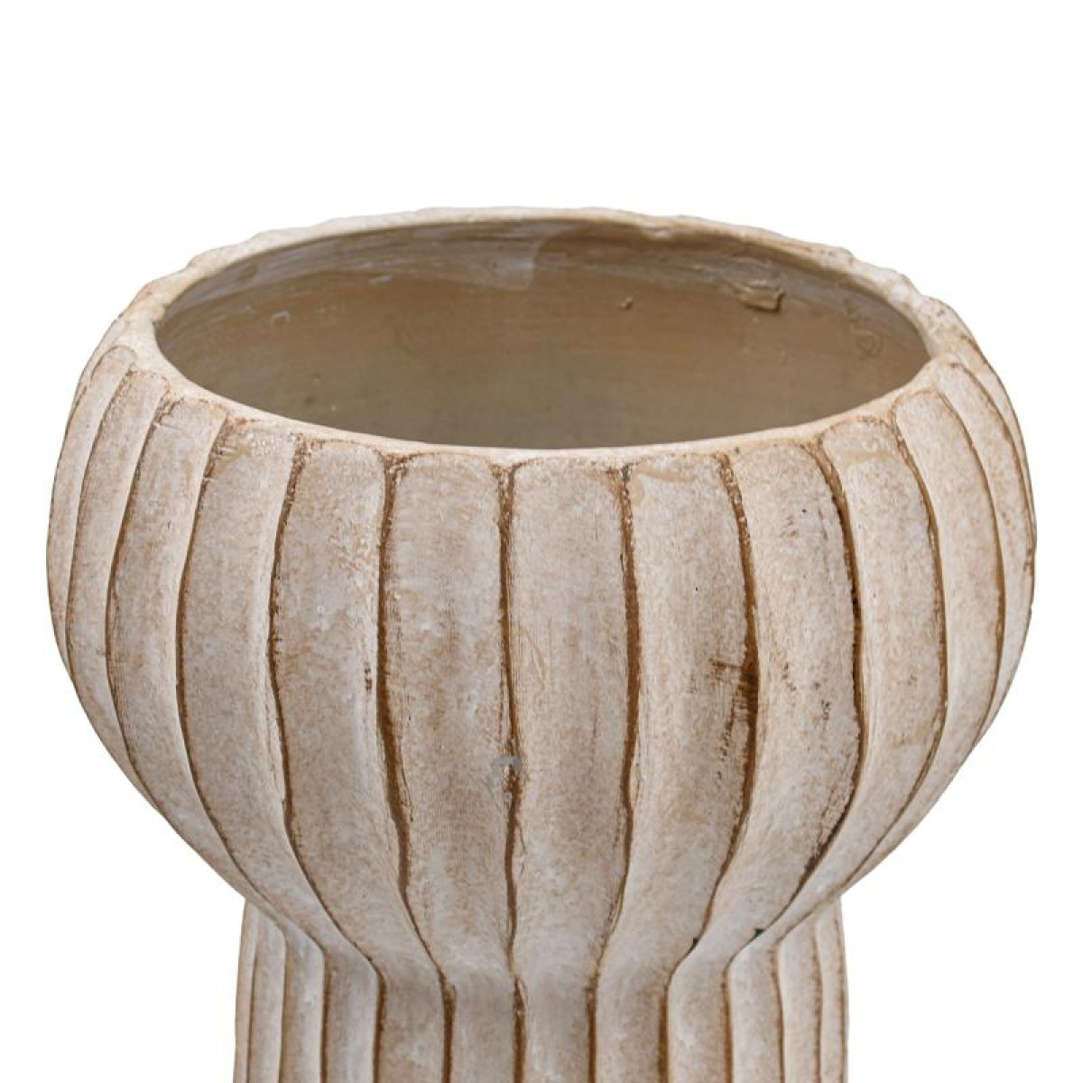 ΔΙΑΚΟΣΜΗΤΙΚΟ ΒΑΖΟ ΤΣΙΜΕΝΤΕΝΙΟ Fylliana FL15773 ΜΠΕΖ-ΓΚΡΙ ΜΕ TAUPE ΛΕΠΤΟΜΕΡΕΙΕΣ ΧΡΩΜΑ 23x38εκ