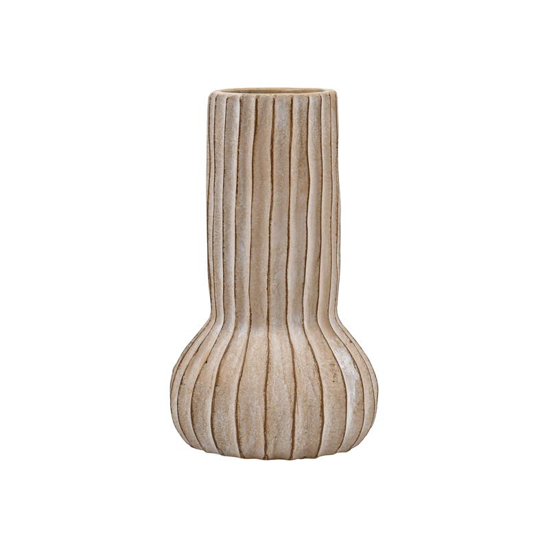 ΔΙΑΚΟΣΜΗΤΙΚΟ ΒΑΖΟ ΤΣΙΜΕΝΤΕΝΙΟ Fylliana FL15707 ΜΠΕΖ-ΓΚΡΙ ΜΕ TAUPE ΛΕΠΤΟΜΕΡΕΙΕΣ ΧΡΩΜΑ 17x28εκ