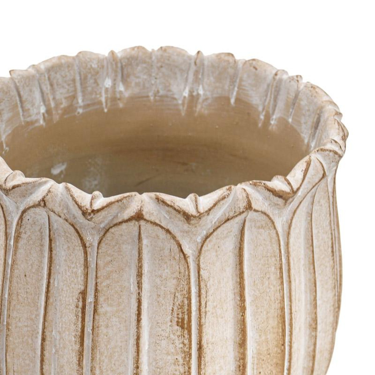 ΔΙΑΚΟΣΜΗΤΙΚΟ ΒΑΖΟ ΤΣΙΜΕΝΤΕΝΙΟ Fylliana FL15674 ΜΠΕΖ-ΓΚΡΙ ΜΕ TAUPE ΛΕΠΤΟΜΕΡΕΙΕΣ ΧΡΩΜΑ 18x15εκ