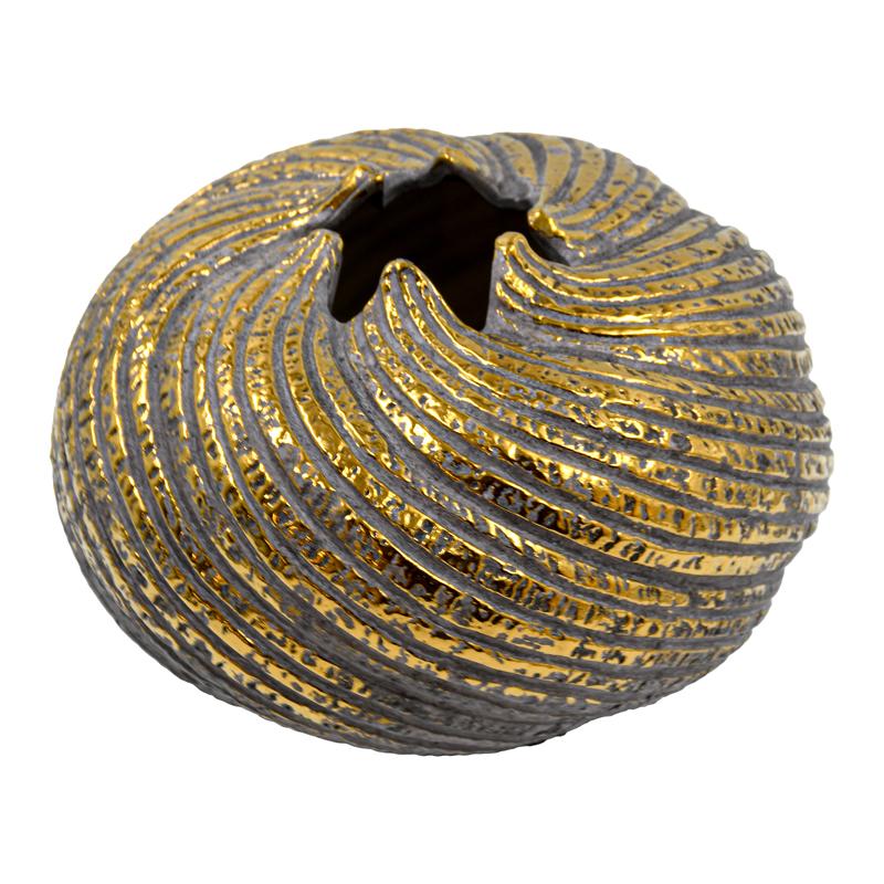 ΚΕΡΑΜΙΚΟ ΒΑΖΟ Fylliana FL3228 ΓΚΡΙ-ΧΡΥΣΟ ΧΡΩΜΑ 22x15εκ