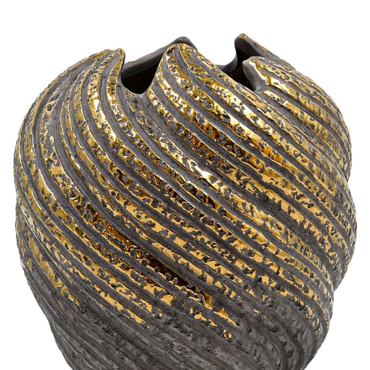 ΚΕΡΑΜΙΚΟ ΒΑΖΟ Fylliana FL3229 ΓΚΡΙ-ΧΡΥΣΟ ΧΡΩΜΑ 18x19εκ