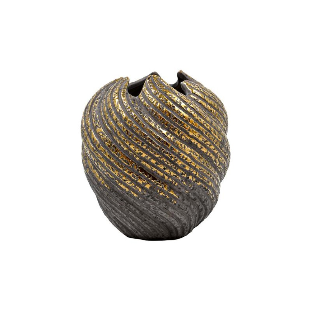 ΚΕΡΑΜΙΚΟ ΒΑΖΟ Fylliana FL3229 ΓΚΡΙ-ΧΡΥΣΟ ΧΡΩΜΑ 18x19εκ