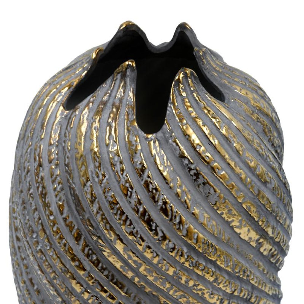 ΚΕΡΑΜΙΚΟ ΒΑΖΟ Fylliana FL3229 ΓΚΡΙ-ΧΡΥΣΟ ΧΡΩΜΑ 21x35εκ