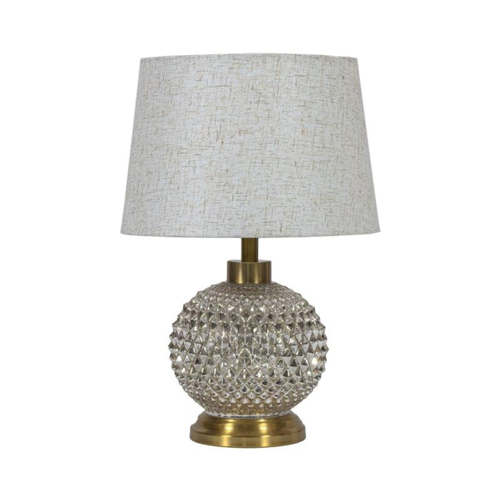 ΕΠΙΤΡΑΠΕΖΙΑ ΛΑΜΠΑ Fylliana FL25011 ΜΕΤΑΛΛΟ-ΓΥΑΛΙ ΧΡΥΣΟ-ΕΚΡΟΥ/ΜΠΕΖ ΧΡΩΜΑ Ε27 31x45εκ