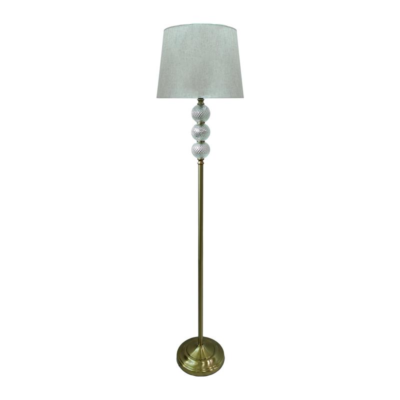 ΛΑΜΠΑ ΔΑΠΕΔΟΥ Fylliana FL25011 ΜΕΤΑΛΛΟ-ΓΥΑΛΙ ΧΡΥΣΟ-ΕΚΡΟΥ/ΜΠΕΖ ΧΡΩΜΑ Ε27 31x150εκ