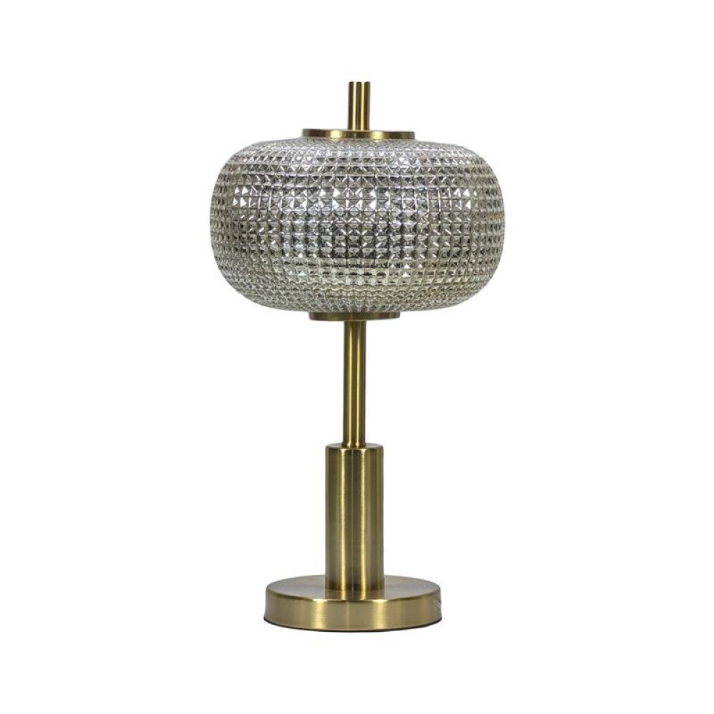 ΕΠΙΤΡΑΠΕΖΙΑ ΛΑΜΠΑ Fylliana FL25142 ΜΕΤΑΛΛΟ-ΓΥΑΛΙ ΧΡΥΣΟ-ΔΙΑΦΑΝΟ ΧΡΩΜΑ Ε27 25x45εκ