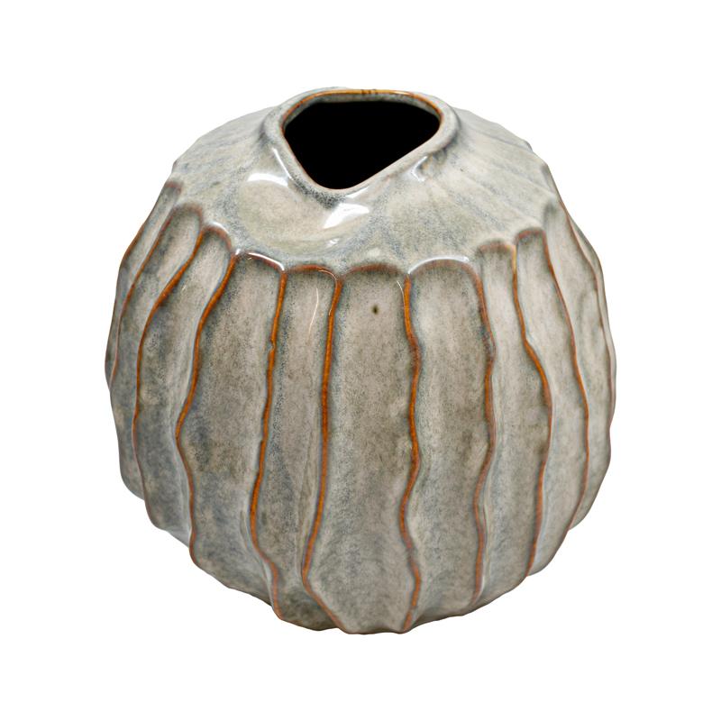 ΚΕΡΑΜΙΚΟ ΒΑΖΟ Fylliana FL243 ΠΡΑΣΙΝΟ-ΓΚΡΙ-ΧΡΥΣΟ ΧΡΩΜΑ 24x22εκ