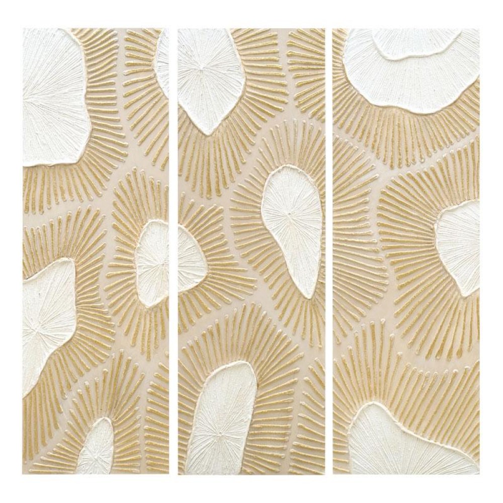 ΣΕΤ 3 ΠΙΝΑΚΕΣ ΣΕ ΚΑΜΒΑ Fylliana FL25490 ΜΠΕΖ-ΛΕΥΚΟ-ΧΡΥΣΟ 30x3x90εκ