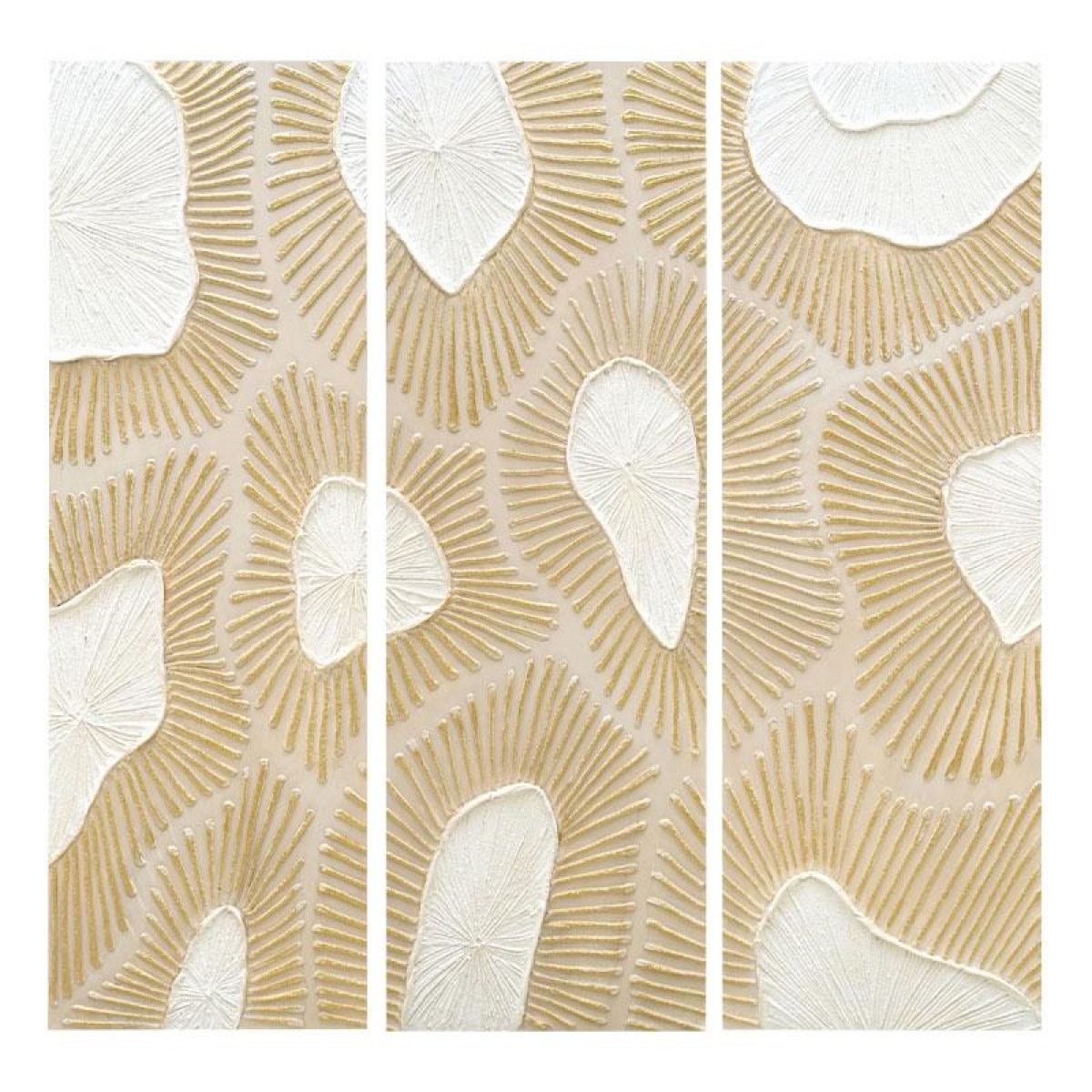 ΣΕΤ 3 ΠΙΝΑΚΕΣ ΣΕ ΚΑΜΒΑ Fylliana FL25490 ΜΠΕΖ-ΛΕΥΚΟ-ΧΡΥΣΟ 30x3x90εκ