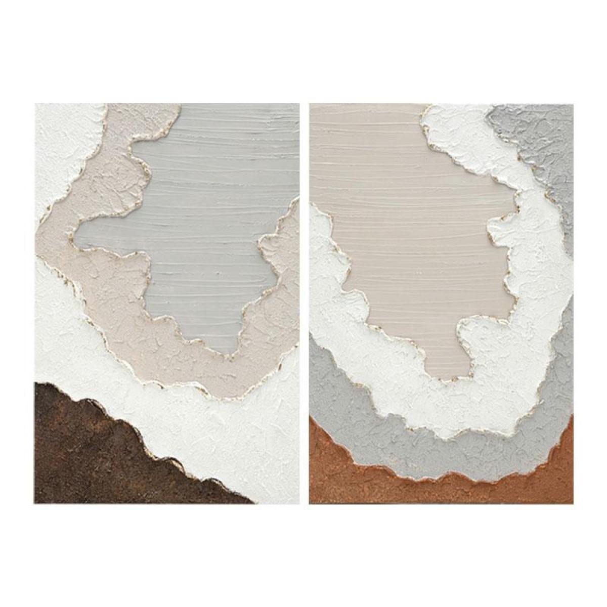 ΣΕΤ 2 ΠΙΝΑΚΕΣ ΣΕ ΚΑΜΒΑ Fylliana FL25541 ΜΠΕΖ-ΛΕΥΚΟ-ΚΑΦΕ 60x3x90εκ