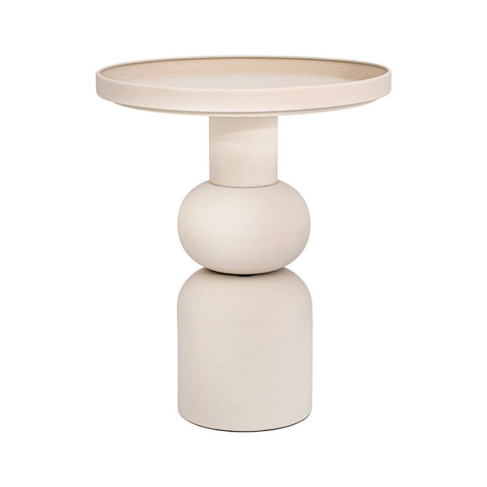 ΣΤΡΟΓΓΥΛΟ ΜΕΤΑΛΛΙΚΟ ΤΡΑΠΕΖΑΚΙ Fylliana FL620243 ΚΡΕΜ ΧΡΩΜΑ 40x49εκ