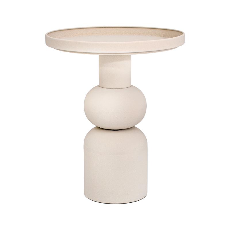 ΣΤΡΟΓΓΥΛΟ ΜΕΤΑΛΛΙΚΟ ΤΡΑΠΕΖΑΚΙ Fylliana FL620243 ΚΡΕΜ ΧΡΩΜΑ 40x49εκ