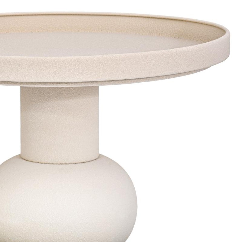 ΣΤΡΟΓΓΥΛΟ ΜΕΤΑΛΛΙΚΟ ΤΡΑΠΕΖΑΚΙ Fylliana FL620244 ΚΡΕΜ ΧΡΩΜΑ 45x55εκ