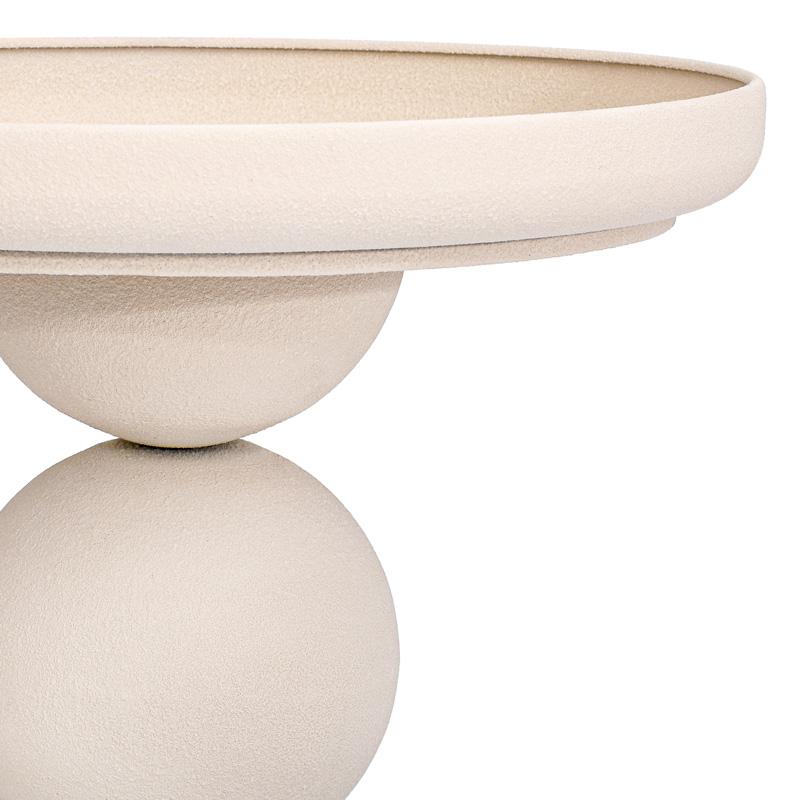 ΣΤΡΟΓΓΥΛΟ ΜΕΤΑΛΛΙΚΟ ΤΡΑΠΕΖΑΚΙ Fylliana FL620277 ΚΡΕΜ ΧΡΩΜΑ 41x52εκ