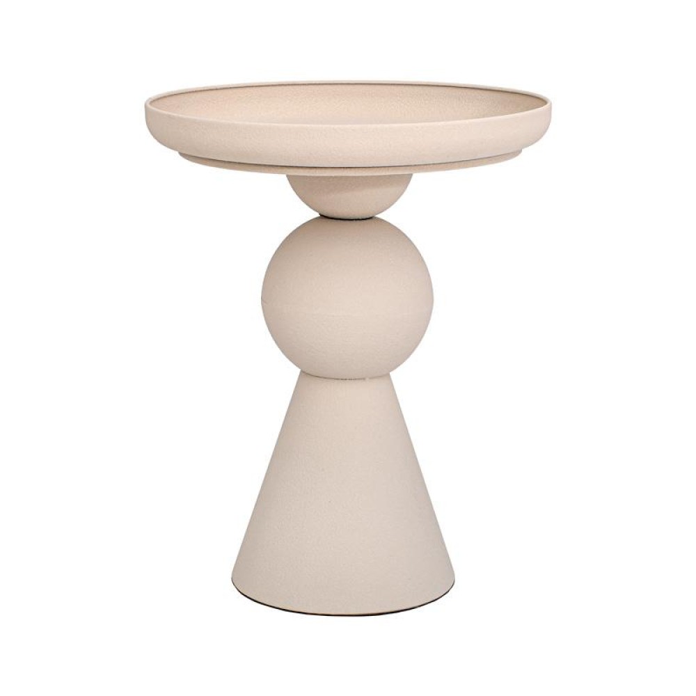 ΣΤΡΟΓΓΥΛΟ ΜΕΤΑΛΛΙΚΟ ΤΡΑΠΕΖΑΚΙ Fylliana FL620277 ΚΡΕΜ ΧΡΩΜΑ 41x52εκ