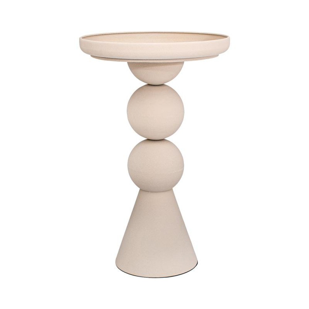 ΣΤΡΟΓΓΥΛΟ ΜΕΤΑΛΛΙΚΟ ΤΡΑΠΕΖΑΚΙ Fylliana FL620278 ΚΡΕΜ ΧΡΩΜΑ 41x67εκ