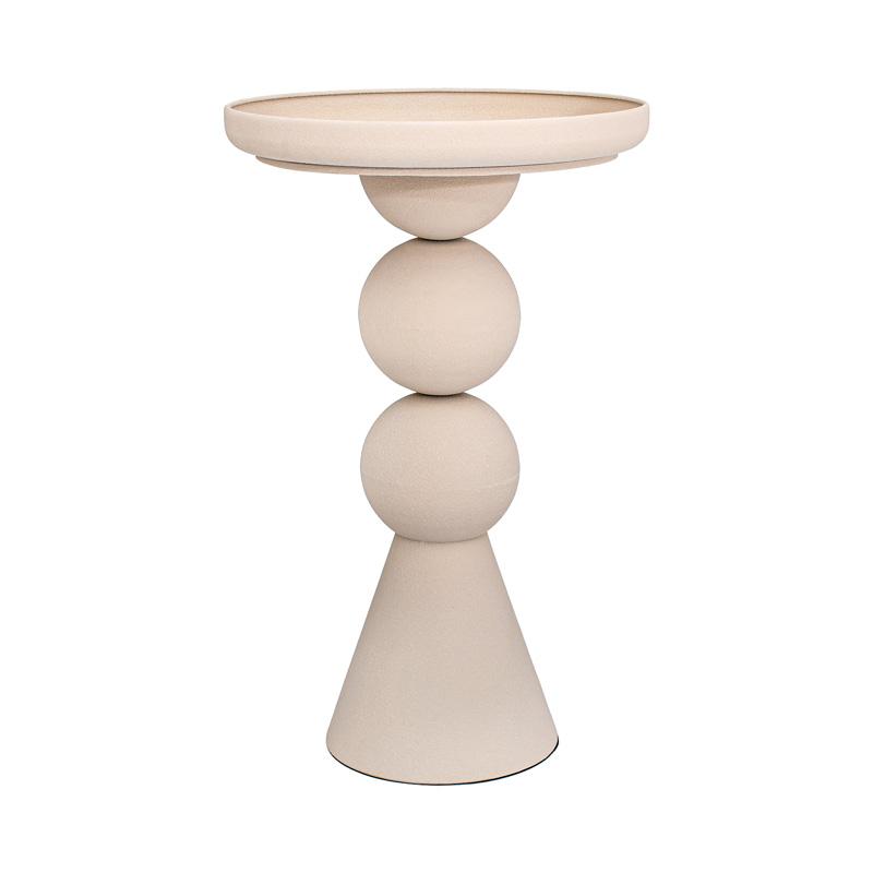 ΣΤΡΟΓΓΥΛΟ ΜΕΤΑΛΛΙΚΟ ΤΡΑΠΕΖΑΚΙ Fylliana FL620278 ΚΡΕΜ ΧΡΩΜΑ 41x67εκ