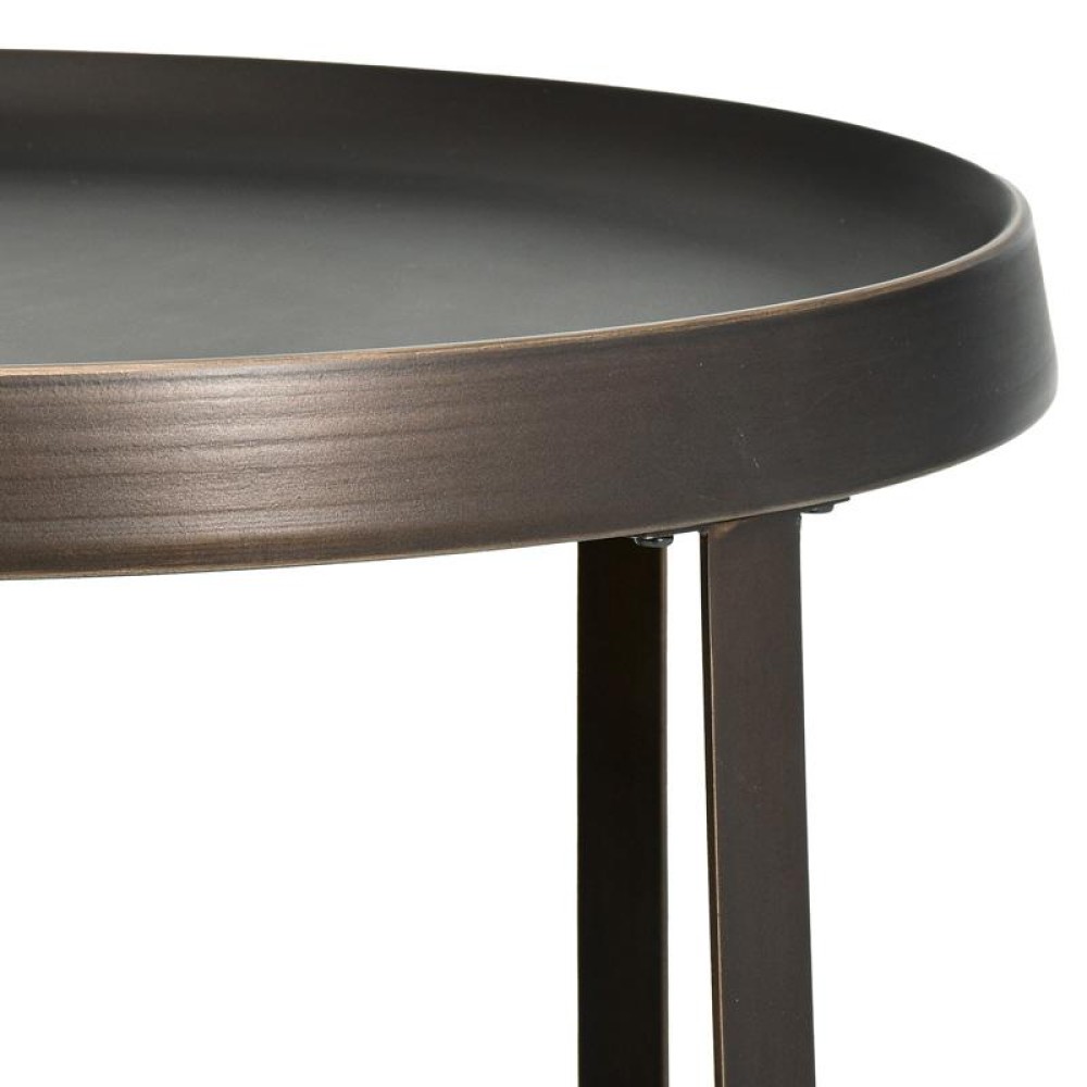 ΜΕΤΑΛΛΙΚΟ ΣΤΡΟΓΓΥΛΟ ΤΡΑΠΕΖΑΚΙ ΓΩΝΙΑΣ Fylliana FL592 ΜΑΥΡΟ ΧΡΩΜΑ 75x42εκ