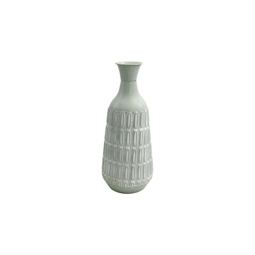ΜΕΤΑΛΛΙΚΟ ΒΑΖΟ ΔΑΠΕΔΟΥ Fylliana FL361 MINT-ΛΕΥΚΟ ΧΡΩΜΑ 21x46εκ
