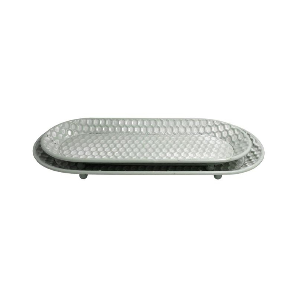 ΣΕΤ 2 ΜΕΤΑΛΛΙΚΟΙ ΔΙΣΚΟΙ Fylliana FL1128 MINT-ΛΕΥΚΟ ΧΡΩΜΑ 60x27x6εκ
