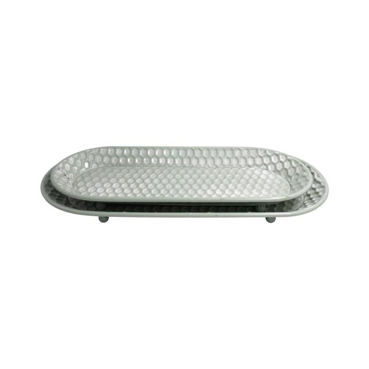 ΣΕΤ 2 ΜΕΤΑΛΛΙΚΟΙ ΔΙΣΚΟΙ Fylliana FL1128 MINT-ΛΕΥΚΟ ΧΡΩΜΑ 60x27x6εκ