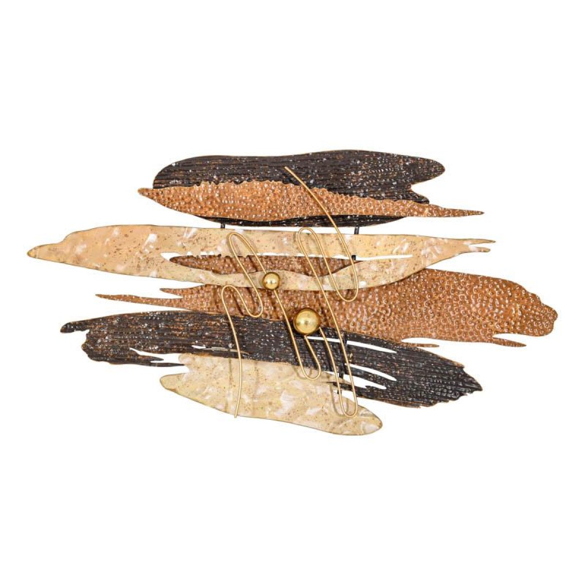 ΜΕΤΑΛΛΙΚΟ ΔΙΑΚΟΣΜΗΤΙΚΟ ΤΟΙΧΟΥ Fylliana FL0673 ΚΑΦΕ-ΧΡΥΣΟ-ΜΠΕΖ ΧΡΩΜΑ 86x6x47εκ