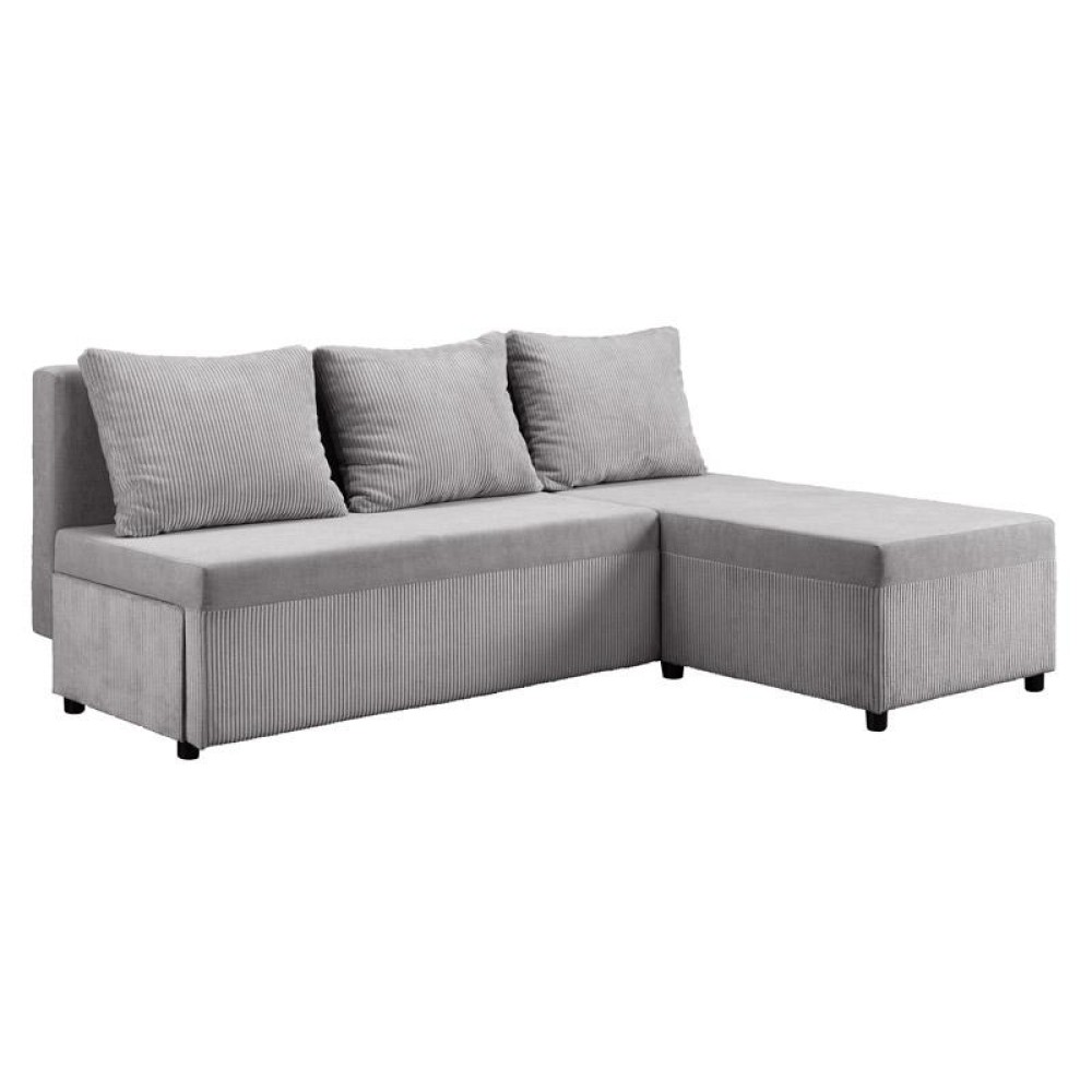 ΓΩΝΙΑΚΟΣ ΚΑΝΑΠΕΣ LUELLA ΓΚΡΙ ΧΡΩΜΑ 202x152x80εκ