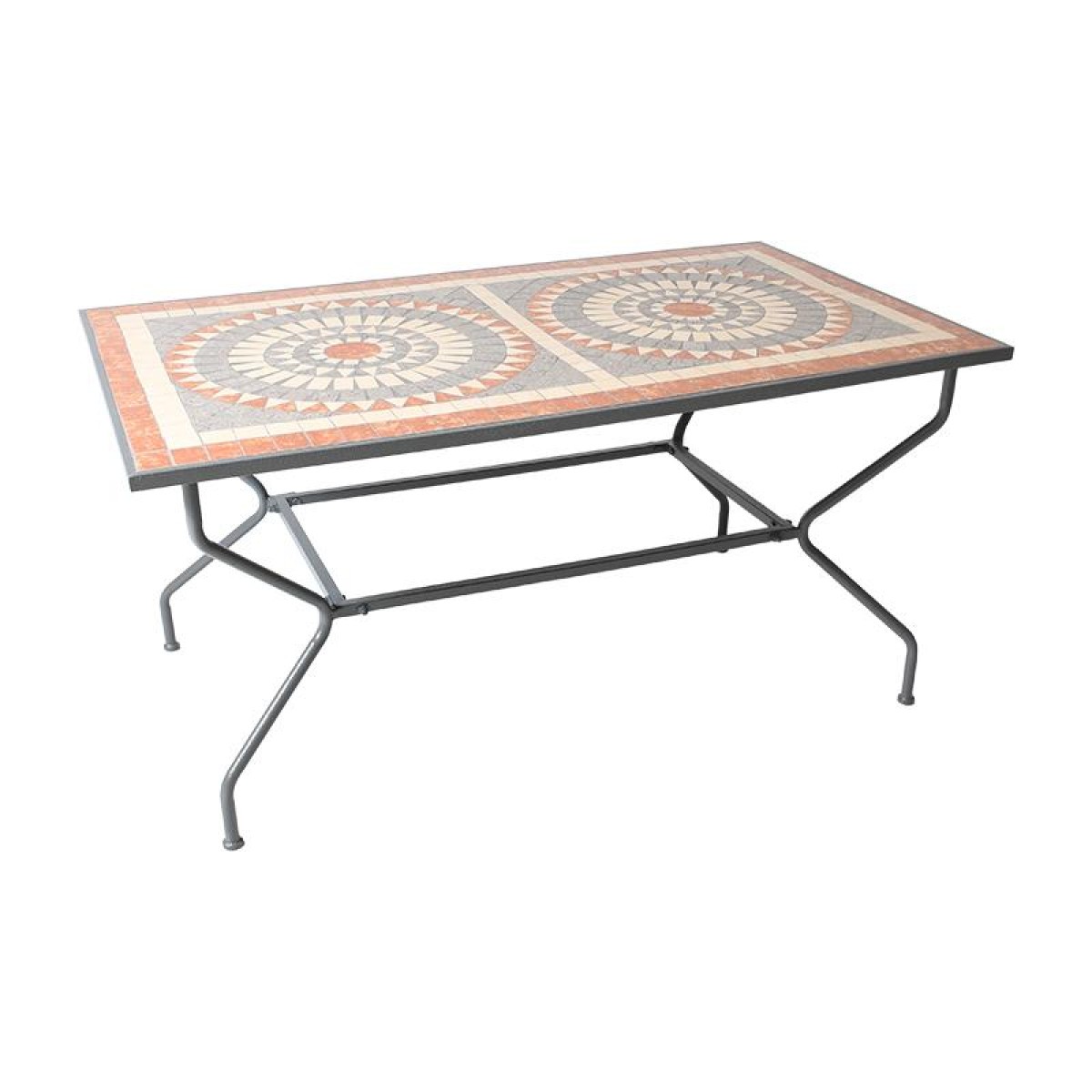 ΜΕΤΑΛΛΙΚΟ ΤΡΑΠΕΖΙ ΚΗΠΟΥ Fylliana "Francisco" ΜΑΥΡΟ ΧΡΩΜΑ 120x70x70εκ