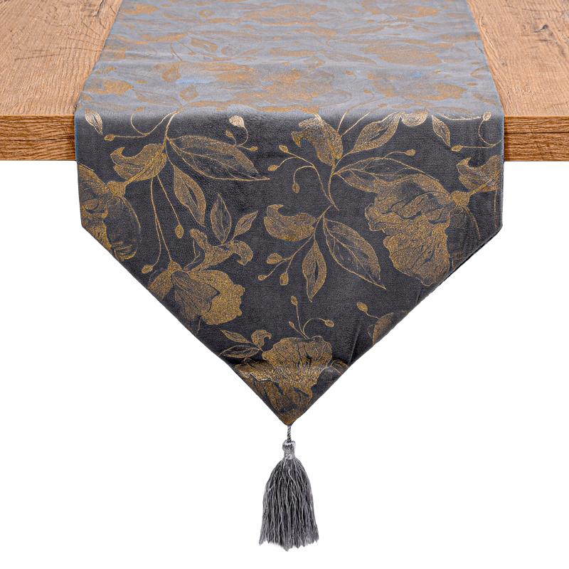 ΔΙΑΚΟΣΜΗΤΙΚΗ ΤΡΑΒΕΡΣΑ Fylliana ΓΚΡΙ-ΧΡΥΣΟ ΧΡΩΜΑ 150x32εκ