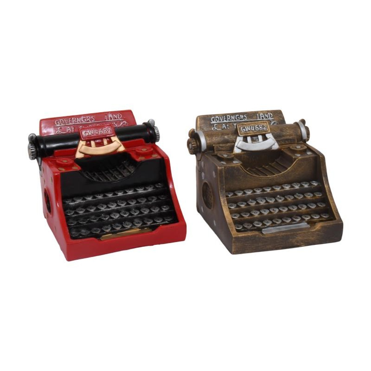 ΕΠΙΤΡΑΠΕΖΙΟ ΔΙΑΚΟΣΜΗΤΙΚΟ "RETRO TYPEWRITER" 1/2 ΚΟΚΚΙΝΟ-ΧΡΥΣΟ 13*6*13