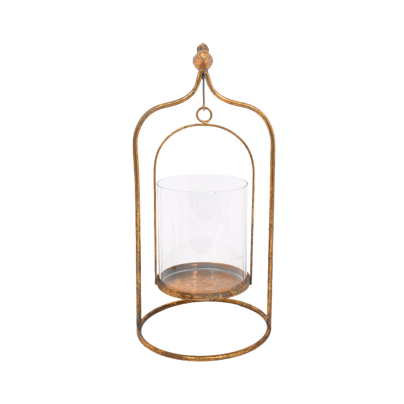 ΜΕΤΑΛΛΙΚΟ ΦΑΝΑΡΙ ΜΕ ΓΥΑΛΙ Fylliana "BIRD" 41*20*13.5εκ sls