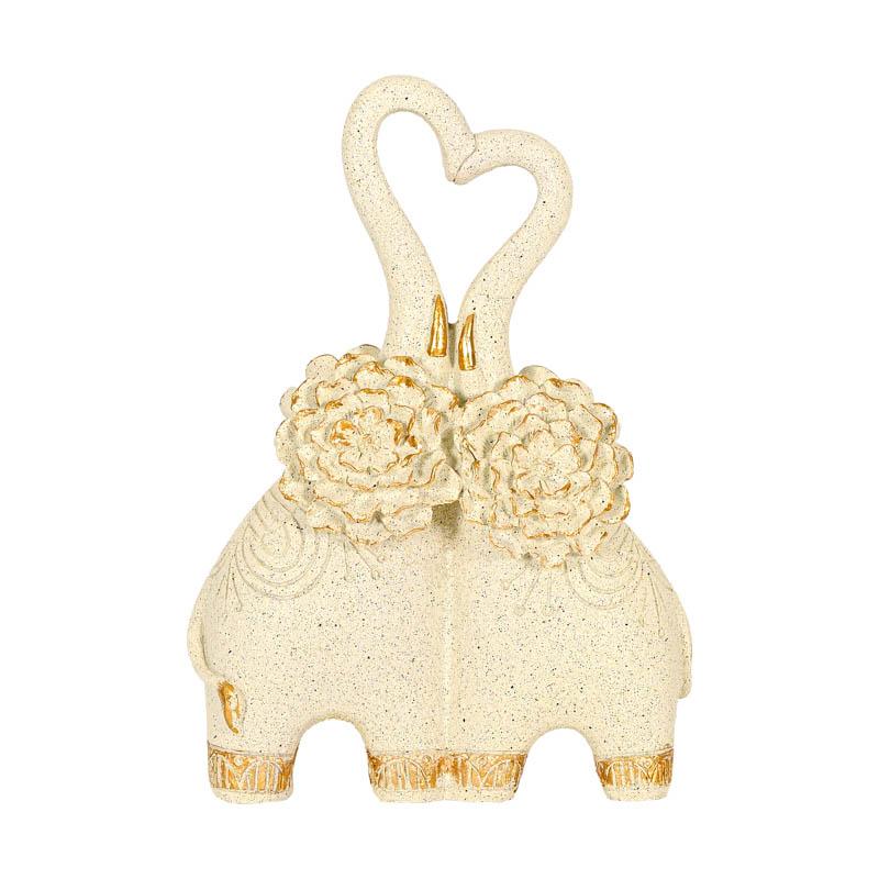 ΕΠΙΤΡΑΠΕΖΙΑ ΔΙΑΚΟΣΜΗΤΙΚΗ ΦΙΓΟΥΡΑ Fylliana FL25041 ELEPHANT ΛΕΥΚΟ-ΧΡΥΣΟ ΧΡΩΜΑ 17x9x25εκ