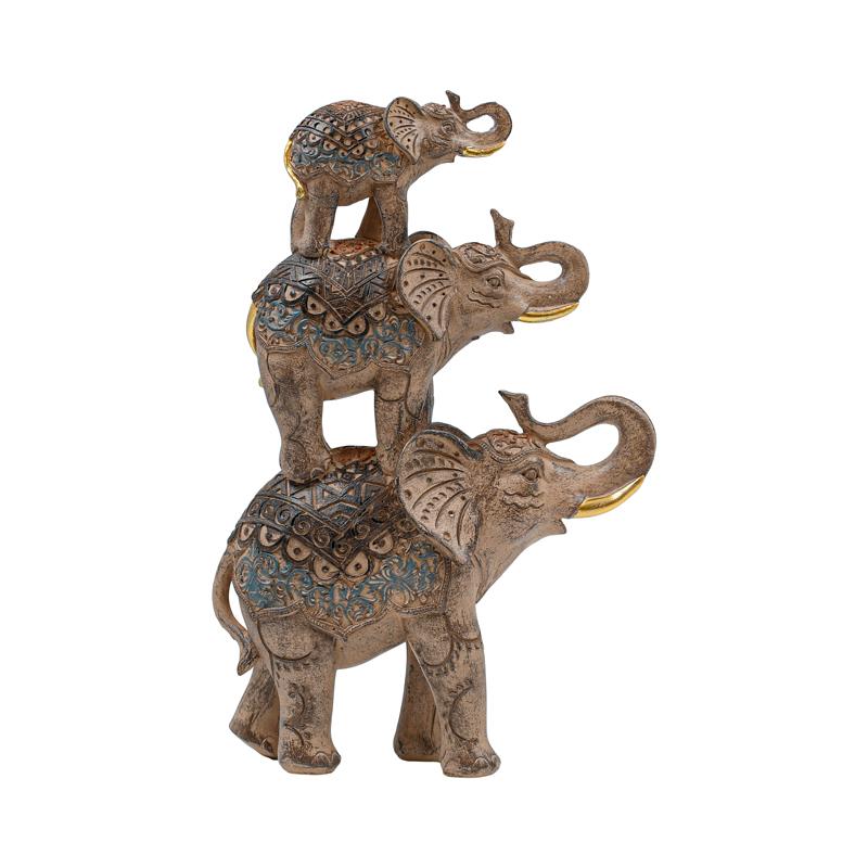 ΕΠΙΤΡΑΠΕΖΙΟ ΔΙΑΚΟΣΜΗΤΙΚΟ ΕΛΕΦΑΝΤΑΣ Fylliana FL2445 ΚΑΦΕ-ΧΡΥΣΟ ΧΡΩΜΑ 20x8x31εκ