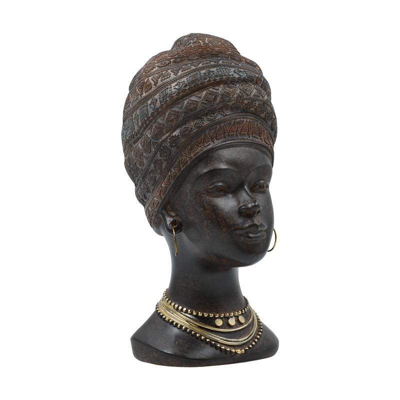 ΕΠΙΤΡΑΠΕΖΙΟ ΔΙΑΚΟΣΜΗΤΙΚΟ "AFRICAN WOMAN" Fylliana FL2446 ΚΑΦΕ-ΧΡΥΣΟ ΧΡΩΜΑ 14x16x28εκ