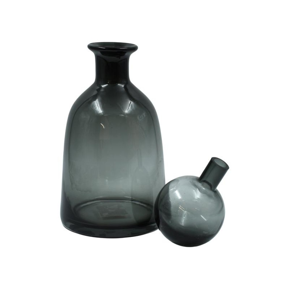 ΓΥΑΛΙΝΗ ΔΙΑΚΟΣΜΗΤΙΚΗ ΚΑΡΑΦΑ Fylliana FL1533 ΗΜΙΔΙΑΦΑΝΟ ΓΚΡΙ ΧΡΩΜΑ 15x30εκ