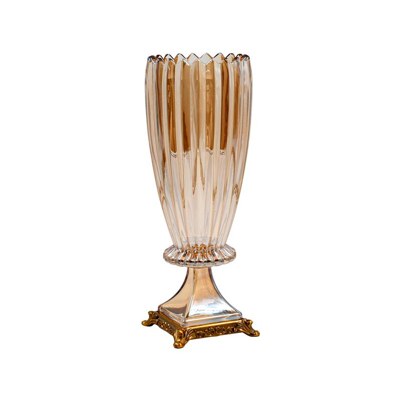 ΓΥΑΛΙΝΟ ΔΙΑΚΟΣΜΗΤΙΚΟ ΒΑΖΟ Fylliana FL201 AMBER ΧΡΩΜΑ 14x37εκ